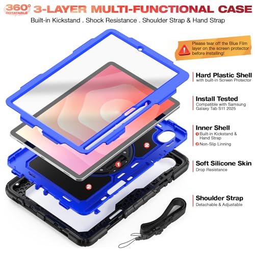 Coque Galaxy Tab S11 2025 SM-X730 protection antichoc robuste bleue - 6