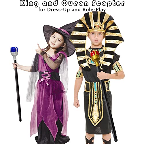 2 Pieces Scepter for Kids - King and Queen Scepter Toy for Dress Up and Role Play - Kids King Costume Accessories