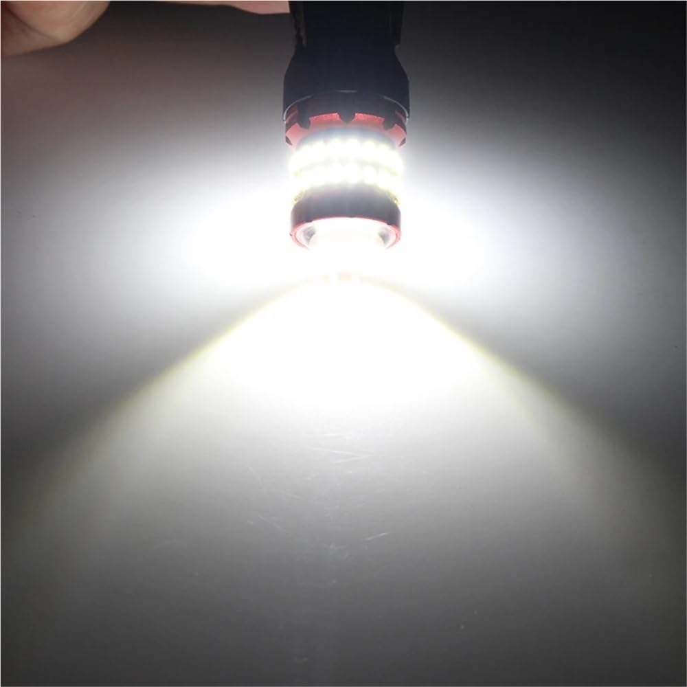 2 pezzi 1156 BA15S P21W LED luci diurne di retromarcia e freno Canbus for auto, luce di retromarcia, luce di retromarcia, lampadina rossa e bianca.(Red)