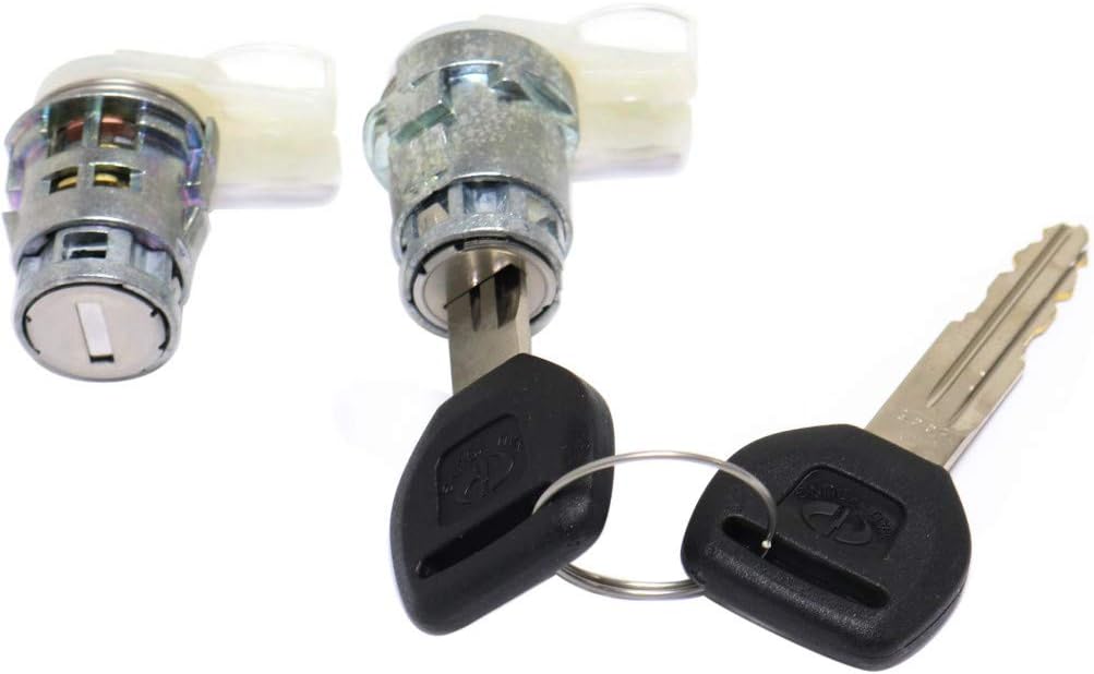 for Honda Civic del Sol 1993-1997 Door Lock Cylinder | Set of 2 | Chrome | w/Keys | Door-Mounted