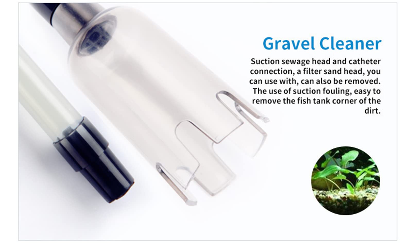 WANGCL Kit de nettoyage de gravier d'aquarium à batterie électrique automatique Filtre à vide Système de lavage de sable frais à siphon avec laveur de sable frais adapté avec adaptateur