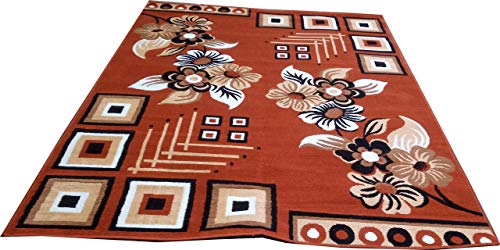 Image of Modern Carpet Velvet Touch 6.0X 8.0 Feet Rust A