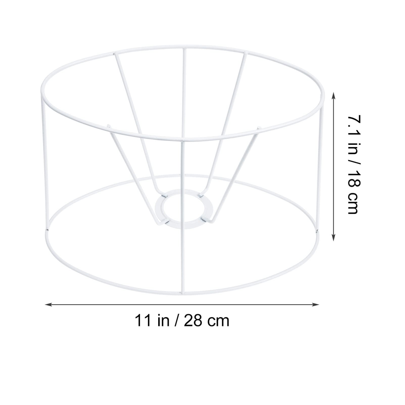 Cadre Métal Pour Abat-jour DIY - Structure Lampe E27 20x14x14 Cm - Blanc - Pour Lampe De Table Ou Lampadaire - 6