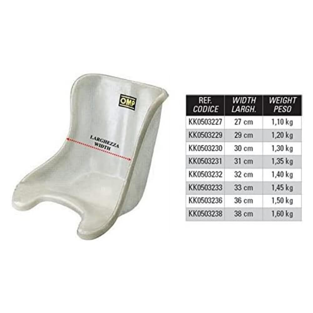 OMP Asiento Kart Ancho 31 cm Peso 1,35 kg