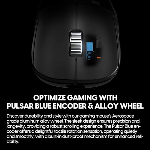 Image of Pulsar Gaming Gears - X2A eS Wireless Gaming Mouse, Ambidextrous, Optical Switch, OLED Display, Driverless, PAW3395 Sensor, 100H Battery, 4K dongle Included (Medium, Black)