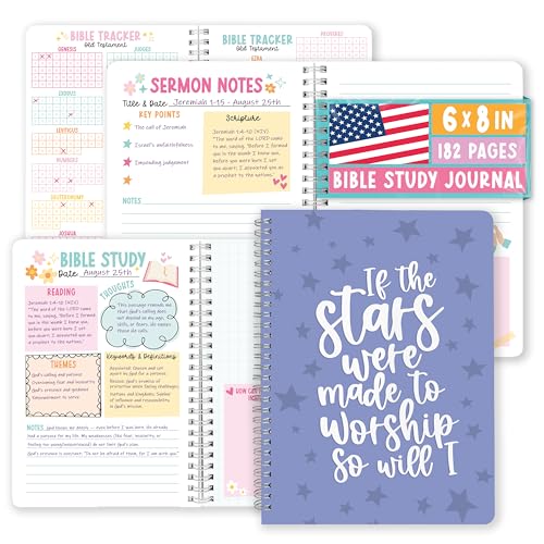 Guided Bible Study Journal for Women - Bible Journal for Women Sermon Notes Notebook Church Notes Journals Scripture Study Supplies and Journaling Kit Christian Birthday Gifts.