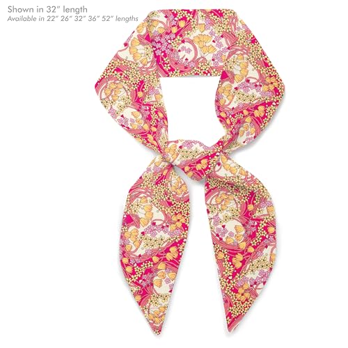Liberty London Scarf - Hearts and Florals Headband, Skinny Scarf, Handbag/Purse flair - Silky Tana Lawn Cotton - Choose Length4