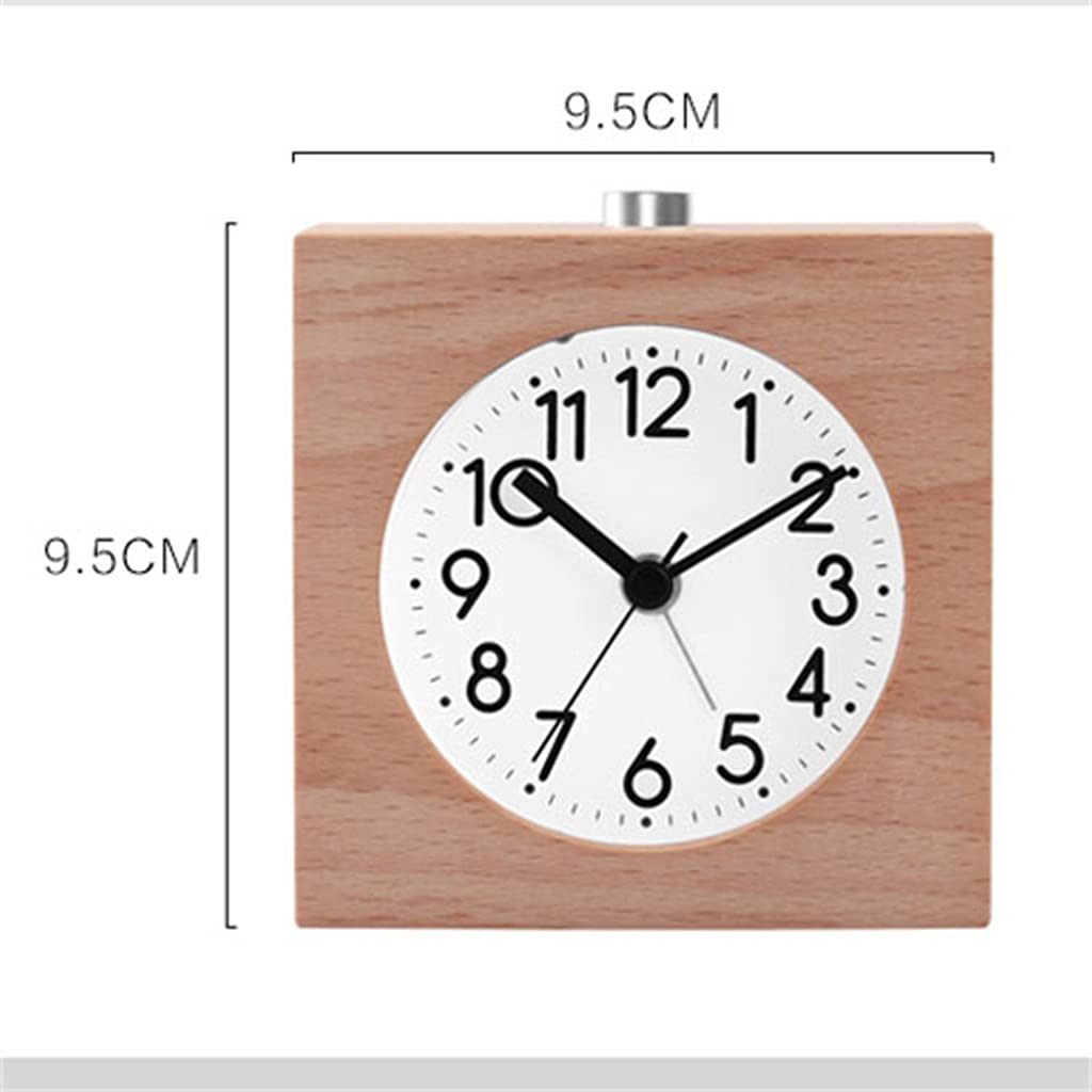 Orologio In Legno Snooze Sveglia Da Comodino Con Ago Rotondo Retroilluminato Tavolo Muto(Blue,White)