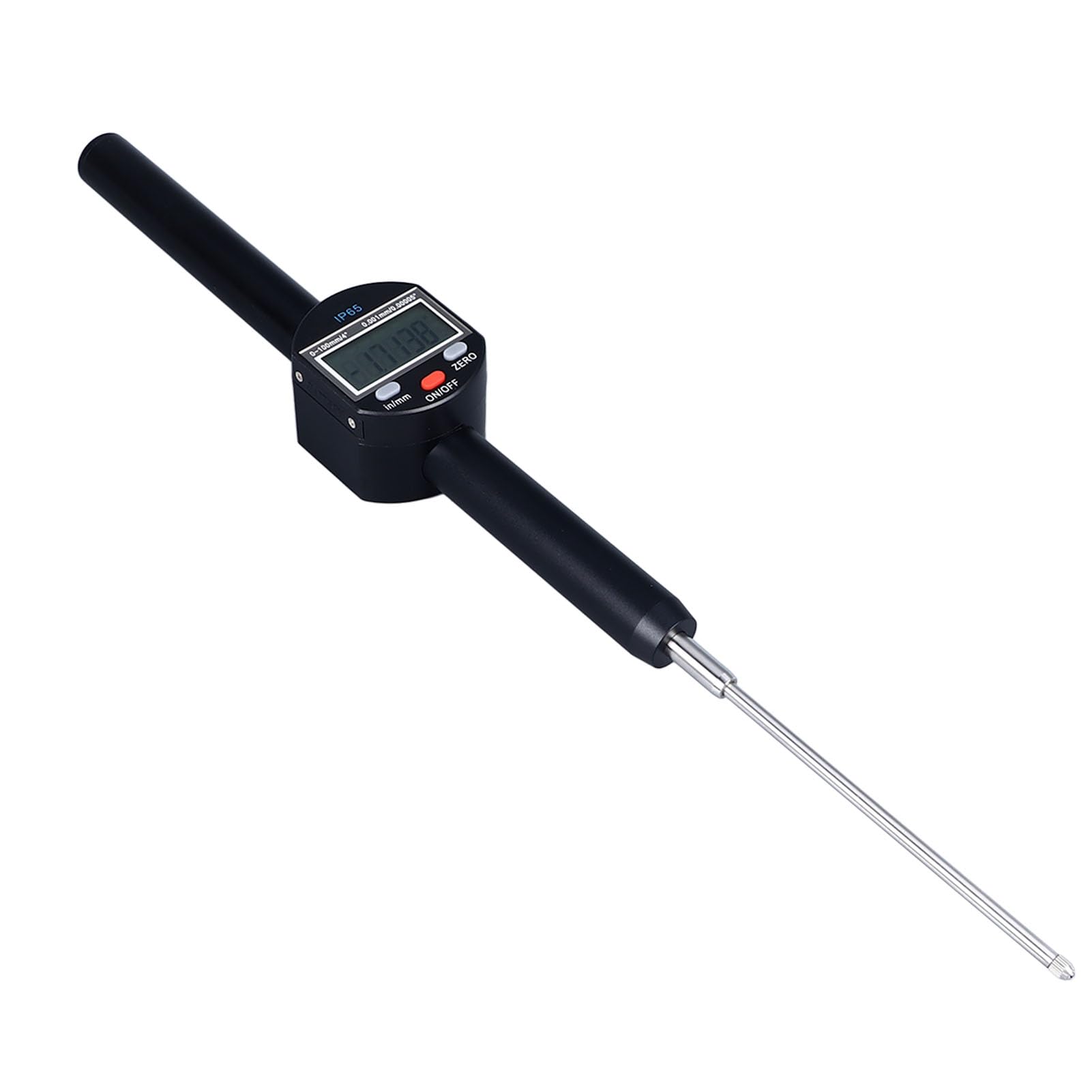 Cyfrowy Czujnik Zegarowy, Czujnik Zegarowy ze Stopu Aluminium Zakres od 0 do 100 Mm Rozdzielczość 0,001 Mm Wodoodporny Wyświetlacz dla Użytkowników Zajmujących się inspekcją Obróbki w