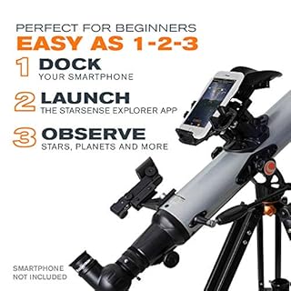 Celestron 22451 StarSense Explorer LT 80AZ Smartphone App-Enabled Telescope – Works with StarSense App to Help You Find Stars, Planets & More – iOS/Android Compatible
