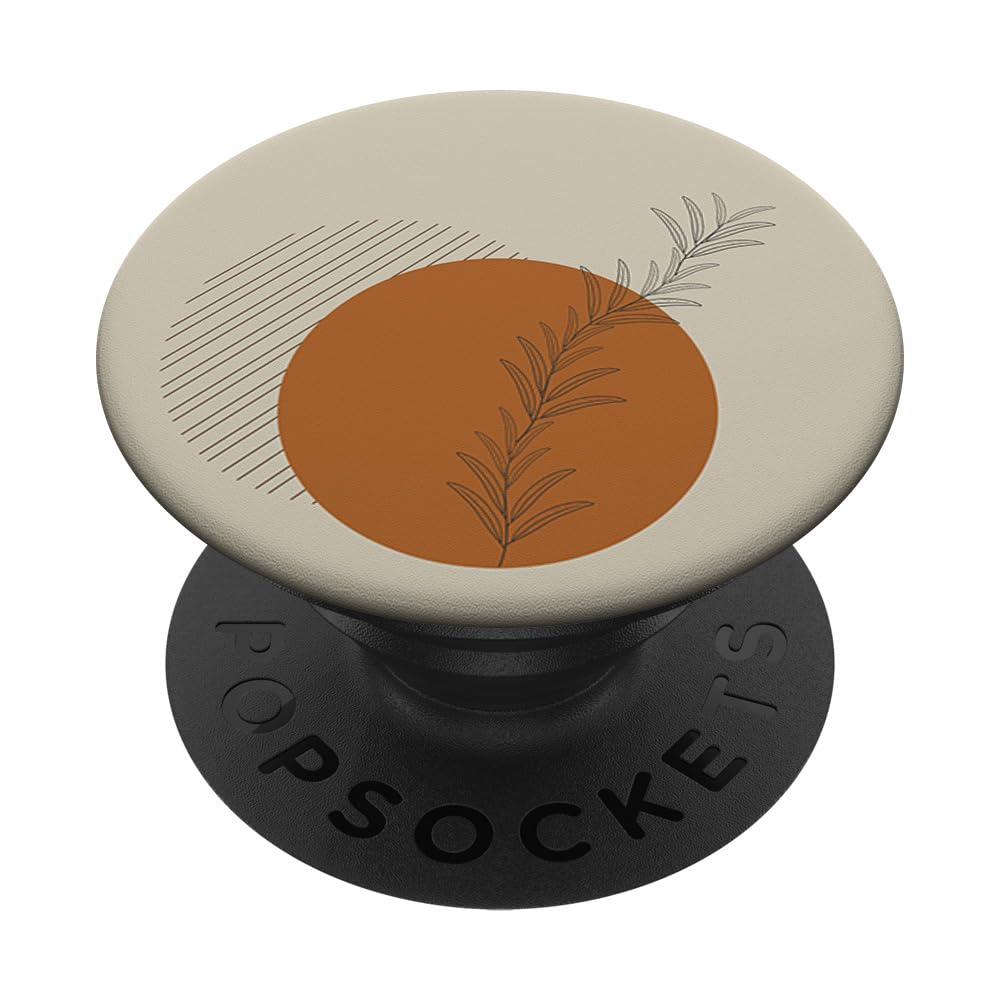 Plant Sun Moon Boho Art Terracotta Bohemian Aesthetic Women PopSockets Standard PopGrip
