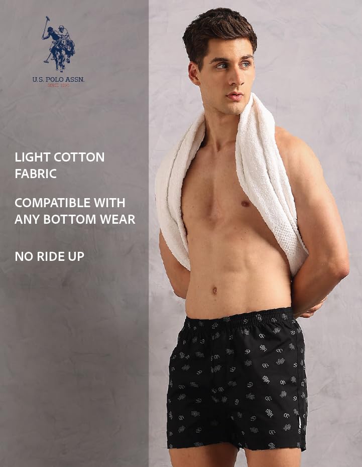 Image of U.S. Polo ASSN. Men's OEX12 Cotton Printed Inner Boxers - Pack of 1