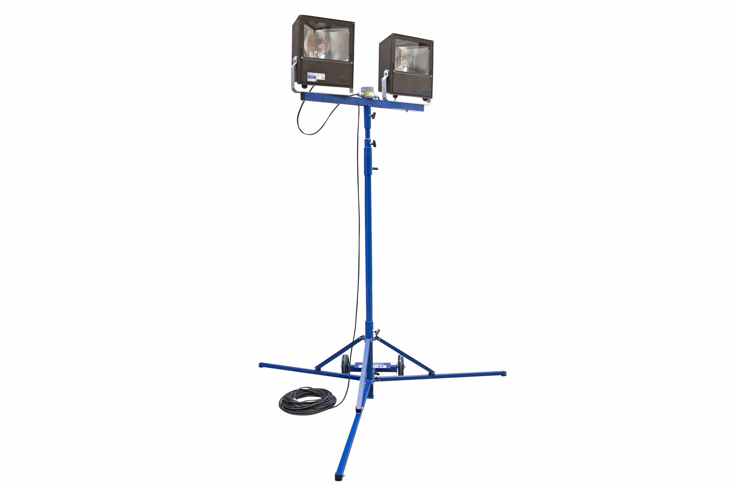 Portable Hazardous Area Light, (2) 400 Watt Metal Halide Lights, Quadpod Mount, C1D2, 220V 50 Hz