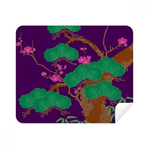 Purple Japanese Culture Green Tree Cleaning Cloth Screen Cleaner 2pcs Suede Fabric