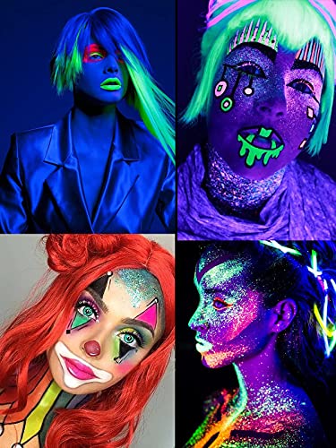 EBANKU Neon Lidschatten Palette Glitzer, 24 Farben UV Grow Blacklight Makeup Eyeshadow Palettes Matte Glitter, für Augen… – Bild 7