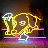 YUEYYNS Dackel Neon Schild Bier Neon Licht Dachshund Neon Sign USB Dimmbar Led Bar Schild für Home Bar Club Haustierladen Schlafzimmer