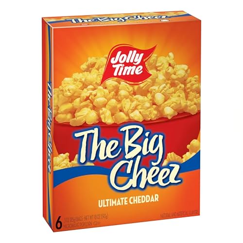 Jolly Time The Big Cheez, Cheddar Cheese Microwave Popcorn, 3oz Sharing Bag, 6 Bags Per Carton (3 Ounce (Pack of 6))