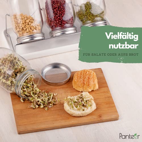 Sprossenglas Panteer 940 ml Keimglas Set für Einsteiger