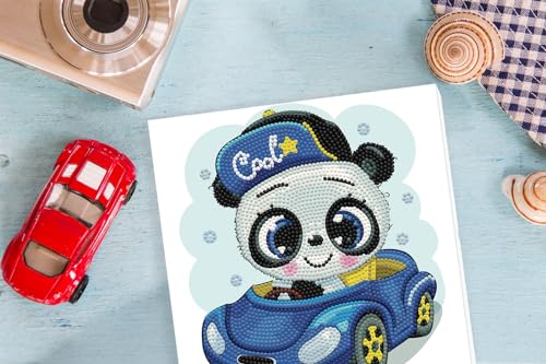 Image of DIAMOND DOTZ Cool Car Dotz Box Animal Diamond Painting Kits for Adults - Diamond Art Kits a Relaxing Creative Craft Kit with Dotz Gems 8.7 inchx8.7 inch