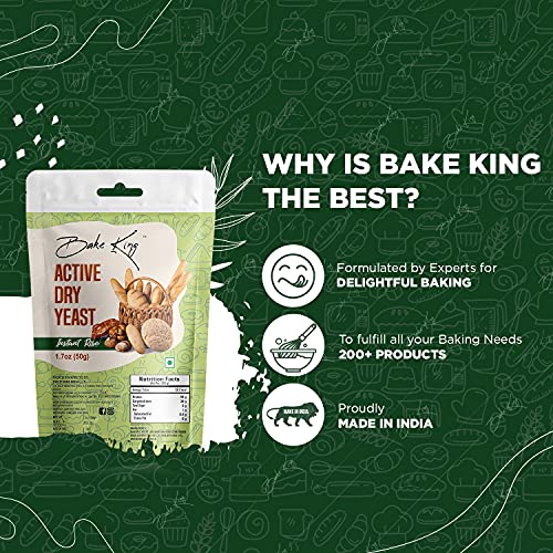 Image of BAKE KING Active Dry Yeast Powder 50gm, Yeast For Bread and Pizza Making at Home 50gm