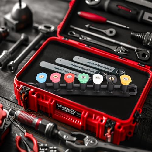 Image of HIMOTOR Pressure Washer Tips Set with 7 Nozzles, 1 /4 Inch Quick Connect, 4000 PSI, Red, Yellow, Green, White, Black