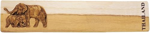 Vista 46 de WitnyStore Marcapáginas de madera tallada de 7 pulgadas de largo, elefante para papá y bebé, hecho a mano, accesorio de artesanía de madera único