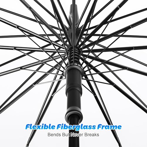Image of ISABRELLA Transparent Umbrella for Women-long white Dome Umbrella 120CM Coverage Windproof Automatic Transparent Golf Umbrella for Outdoor Weddings or Events for Men and Women
