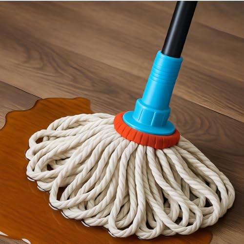 Image of PulGos 360 Rotating Self-Wringing Floor Mop | Wet & Dry Microfiber Pocha for Home, Bathroom, Kitchen & Outdoor | Adjustable Handle | Multicolor Flat Mop Wiper Pocha for Tiles & Floor Cleaning
