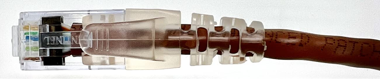 RiteAV - Cavo patch RJ45 di rete Ethernet Cat6 marrone da 100 FT (rame puro) (connettori e stivali installati)