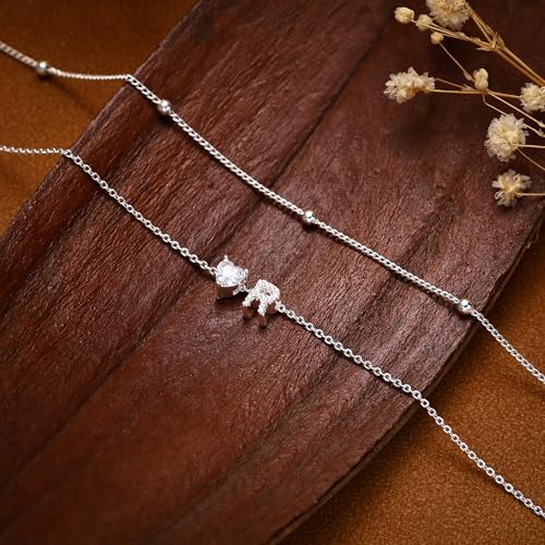 Image of NECOCY Initial Heart Diamond Anklets for Women Waterproof, Non Tarnish 14k Gold Plated Letter Ankle Bracelets Dainty, Summer Beach Bikini Jewelry Gifts for Women