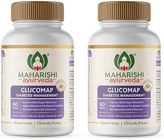 Glucomap For Diabetes Management | With Jamun, Karela, Neem, Arjuna | Help Control Blood Sugar Levels| Natural Glucose Regulator | Metabolism | 60 Tablets Pack Of 2