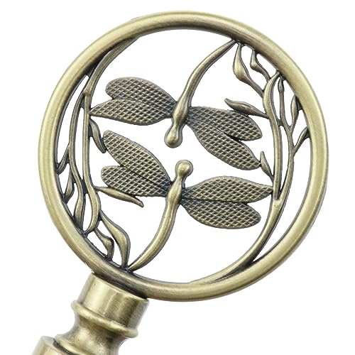 Image of Dragonfly Design Lamp Finial Cap Knob Double Dragonflies Lamp Finial Hollowing Out Treatment Dragonfly Design Lampshade Lamp Decoration (Bronze)-1PCS