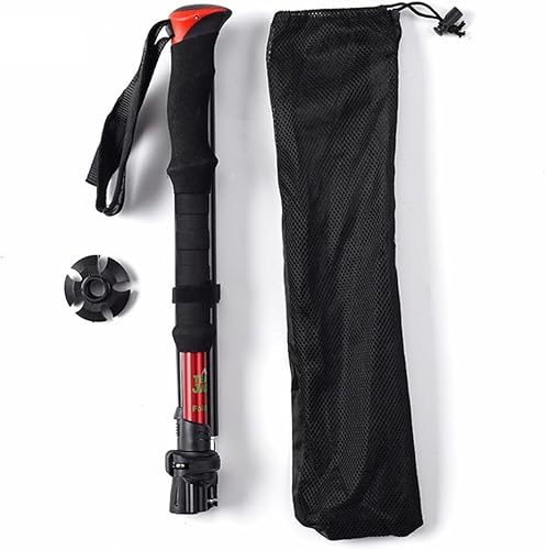 Bastones de senderismo ligeros y plegables para equipo de mochilero, 1 bastón para senderismo, aluminio 7075 con bolsa de almacenamiento