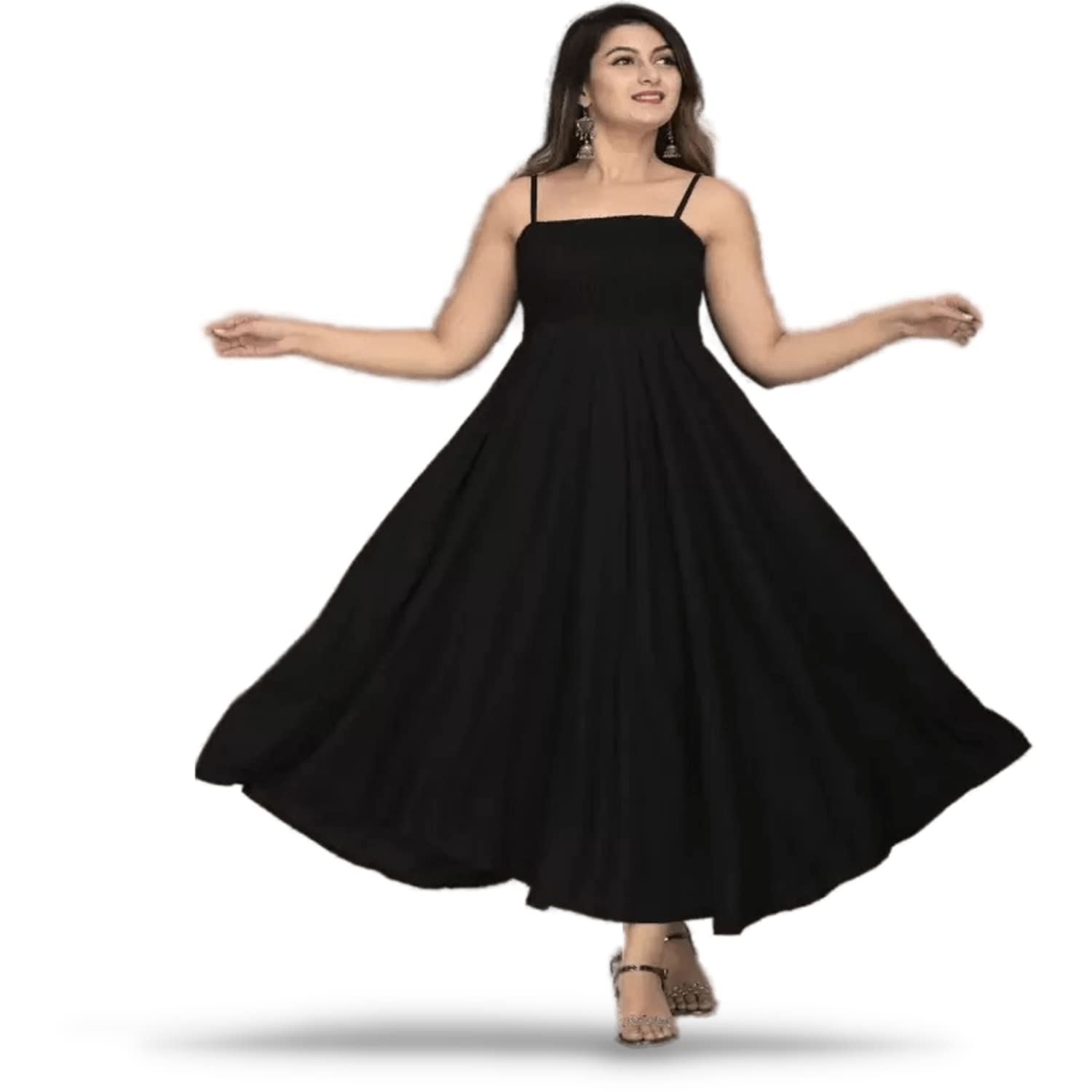 reyansh decor Rayon Fit and Flare Solid Women Dress-picture-22
