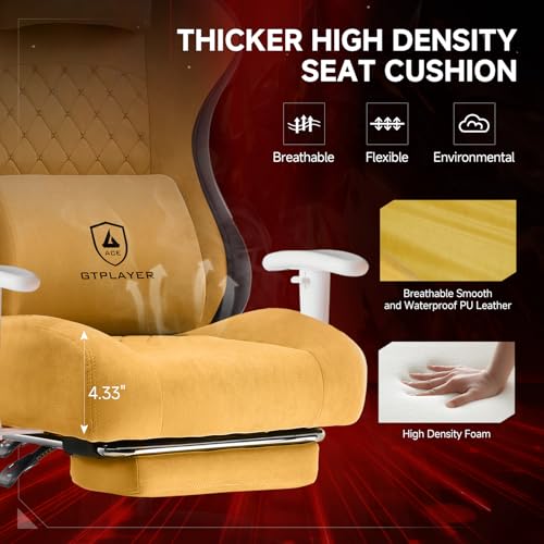 Image of GTPLAYER Gaming Chair, Computer Office Chair with Pocket Spring Cushion, Linkage Armrests and Footrest, High Back Ergonomic Computer Chair with Lumbar Support Task Chair with Footrest
