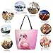 ZzWwR Fashion Flamingo Wearing Sunglasses Extra Large Canvas Gym Shoulder Tote,Durable Reusable Daily Top Handle Bag for Mens Womens Yoga Weekender Picnic Beach Travel Market Shopping