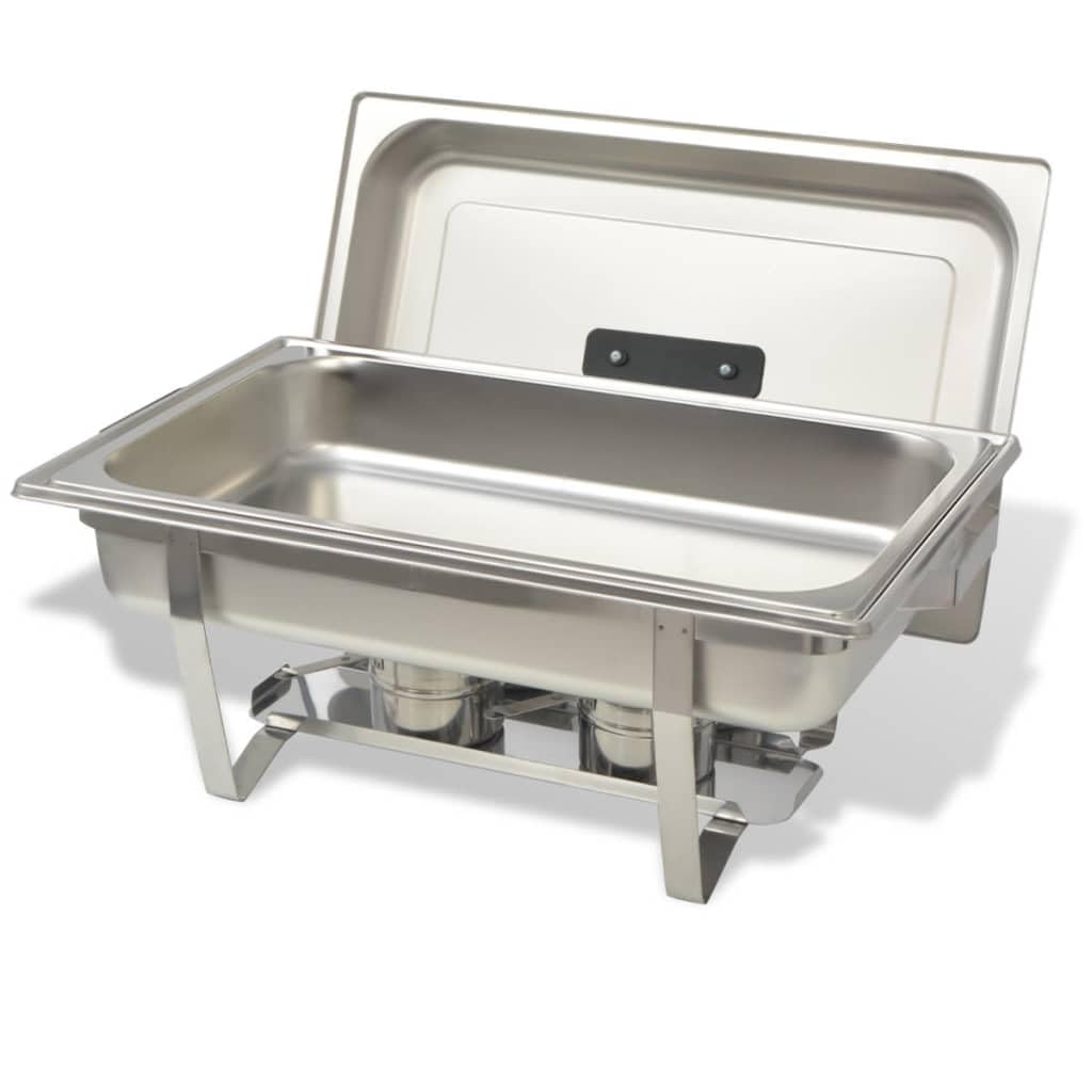 Set di 4 scaldavivande in acciaio inox, per cucina e sala da pranzo, buffet, per feste, eventi e catering, design durevole ed elegante