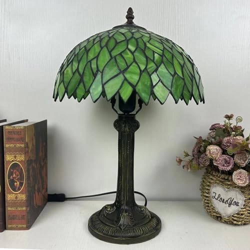 Lampe Tiffany Vert de 30 cm en Verre pour Bureau et Chevet - 2