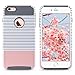 ULAK iPhone 6s Plus Case, iPhone 6 Plus Case, Slim Dual Layer Protection Scratch Resistant Hard Back Cover Shockproof TPU Bumper Case for Apple iPhone 6/6S Plus 5.5 inch-Minimal Rose Gold Grey
