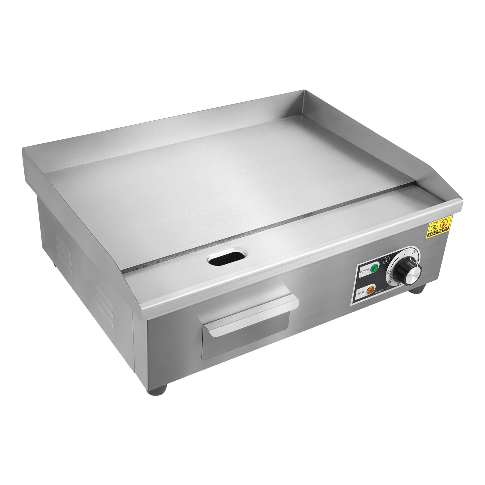 Barbacoa eléctrica comercial, plancha eléctrica profesional, plancha eléctrica gastro, placa de cocción rango de temperatura 50 – 300 °C, de acero inoxidable y hierro, 55 x 43 x 24 cm