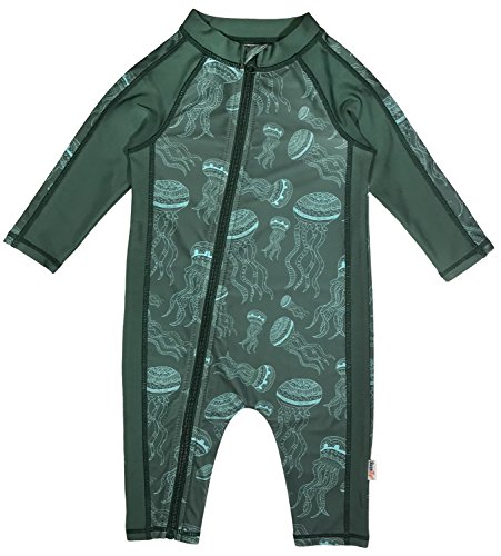 Swimzip Boys Long Sleeve Sunsuit Upf 50+ Protection | Jellyfish Green 0-6 Month #TOP22