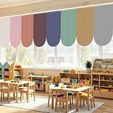 CapyBud 8 Pcs Classroom Curtains 36 x 24 Inch Back to School Window Drapes Colorful Boho Valance Curtains First Day of School Supplies Kindergarten Daycare Primary Bedroom Playroom Room Decor