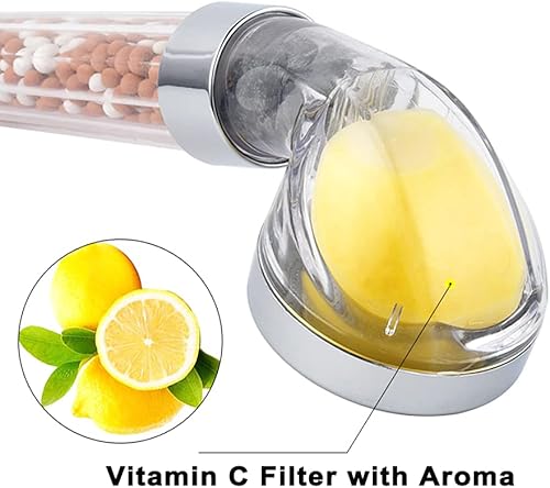 Miniatura 3 de IHAO Cabezal de ducha de mano de alta presión con soporte y manguera de metal purificador de agua dura, filtro de fluoruro de cloro, cabezal de