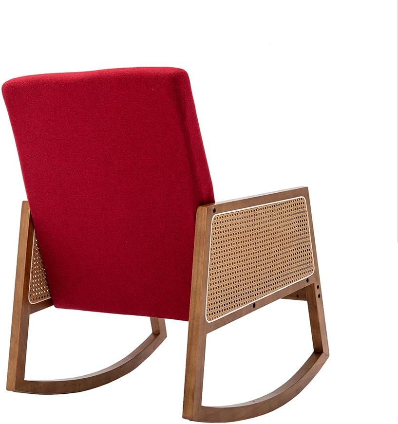 0717-B0CW1TYG2C Upholstered Glider Rocker, One Size, Red as Shown