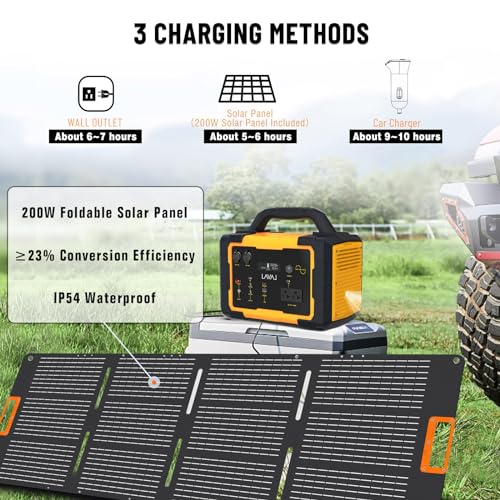 Solar Generator 1000W Portable Power Station with 200W Foldable Solar Panel, 1075Wh Lithium Battery, 120V/1000W AC Outlet, Quiet Generators for Home, RV, Outdoor, Camping and Emergencies Use - Image 4