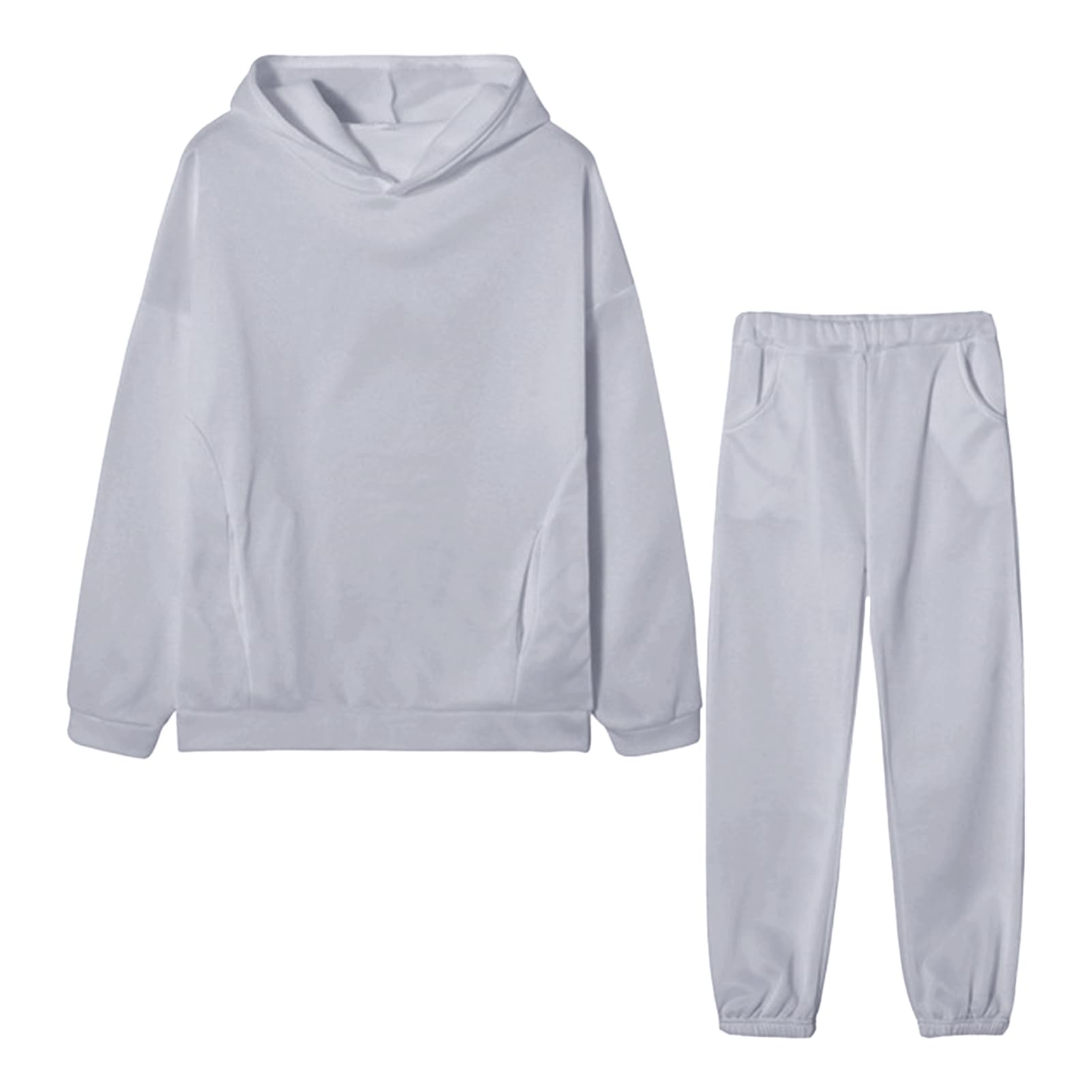 Tuta CKEL Thunder Fleece Grigia – Felpa Con Cappuccio E Pantaloni Svasati In Pile, Uomo