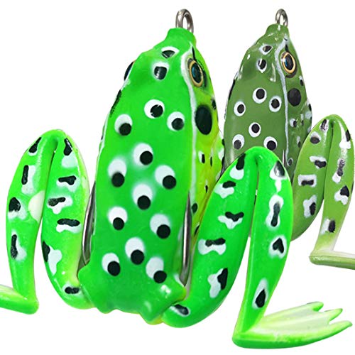 Gimland Big Topwater Frog Fishing Lures, Artificial Frog Soft Fishing Lure Kit Hollow