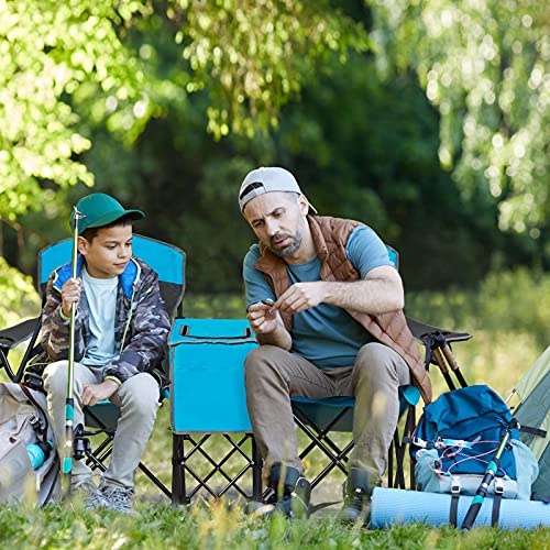 Safstar Double Camping Chair, Folding Camping Chair With Canopy Shade & Mini Table, Beverage Cup Holder Carrying Bag, Camp Canopy Chairs, 2-Person Loveseat Camping Chair For Adult Outdoors Sport, Blue #TOP1