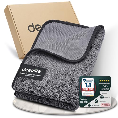 Deedlite Shiny Bath Wipes XXL Trockentuch Dusche, Fast Dry Auto Trockentuch, Mikrofasertücher, Premium Tuch für Auto, Duschkabine, Haushalt, Camping