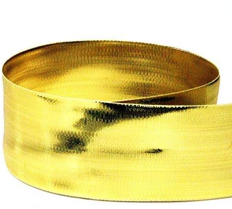 USA Made 5/8" Gold Lamé Metallic Grosgrain Ribbon - 100 Yards (Multiple Widths & Yardages Available)